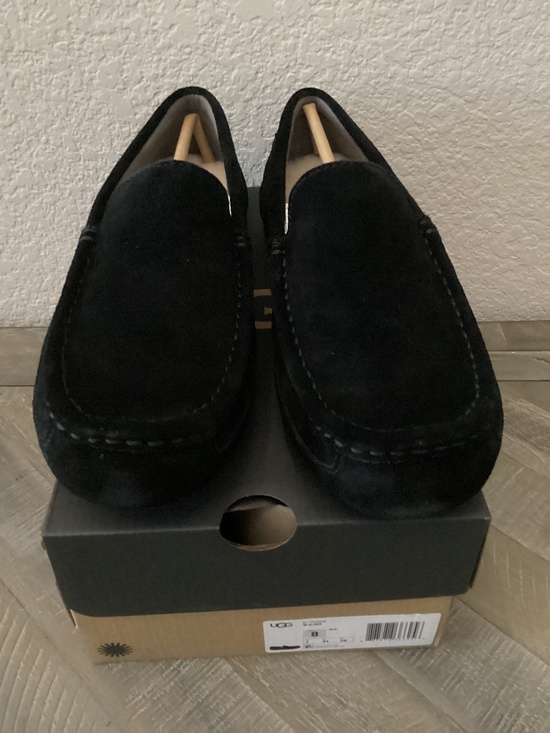 UGG Alder Faux Shearling Lined Suede Slipper (Men), size 8